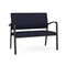 Lesro Newport 2 Seat Tandem Seating Metal Frame No Center Arms, Black, OH Navy Upholstery NP1501 - alternate 1